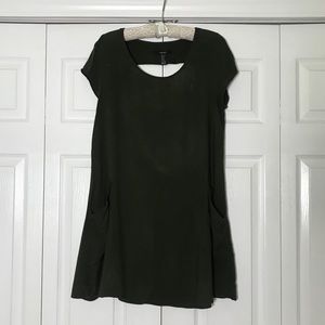 Forever 21 Cap Sleeve Olive Green T-Shirt Dress